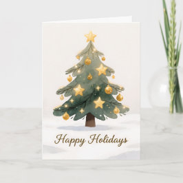 Een grillige, handgetekende kerstboom kaart