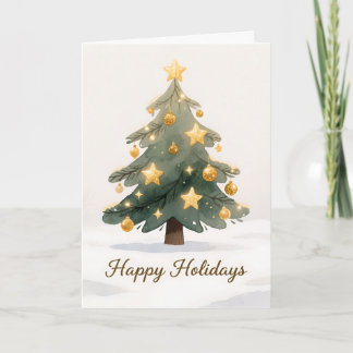 Een grillige, handgetekende kerstboom kaart