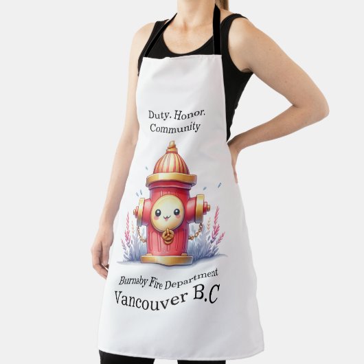 Een grillige hydrant in een levendige tuin schort (Insitu)