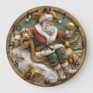 Een grillige kerstscène met Santa en herten Grote Klok
