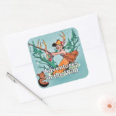 Een grillige mix van Natuur en plezier Vierkante Sticker (Envelop)