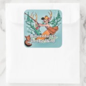 Een grillige mix van Natuur en plezier Vierkante Sticker (Tas)