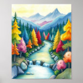 Een grillige Mountain Valley scene Poster (Voorkant)