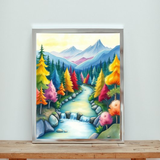 Een grillige Mountain Valley scene Poster