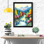 Een grillige Mountain Valley scene Poster
