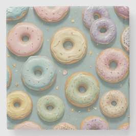 Een grillige pastel donut droom stenen onderzetter