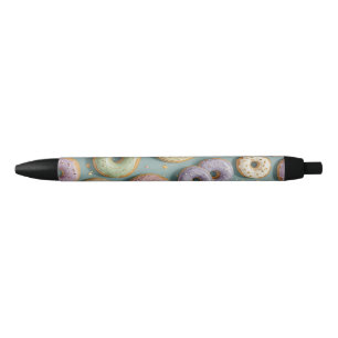 Een grillige pastel donut droom zwarte inkt pen