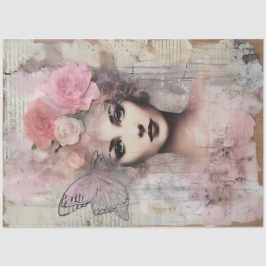 Een grillige roze engel serie ontwerp #10 tissuepapier (Voorkant)