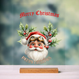 Een grillige steampunk Kerstman Acryl Bord