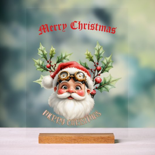 Een grillige steampunk Kerstman Acryl Bord (Neutraal)
