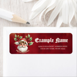 Een grillige steampunk Kerstman Etiket