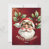 Een grillige steampunk Kerstman Feestdagenkaart (Achterkant)