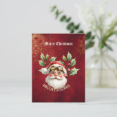 Een grillige steampunk Kerstman Feestdagenkaart (Staand voorkant)