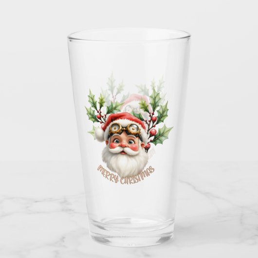 Een grillige steampunk Kerstman Glas (Voorkant)