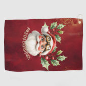 Een grillige steampunk Kerstman Golfhanddoek (Horizontaal)