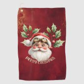 Een grillige steampunk Kerstman Golfhanddoek (Voorkant)