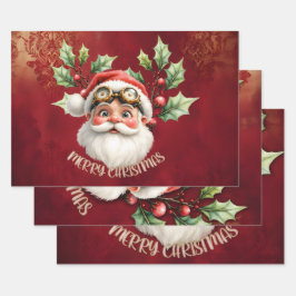 Een grillige steampunk Kerstman Inpakpapier Vel