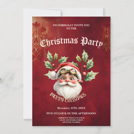 Een grillige steampunk Kerstman Kaart (Voorkant)