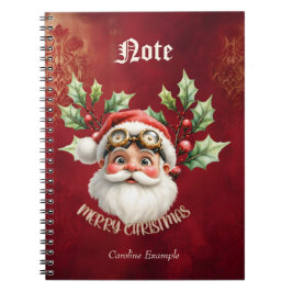 Een grillige steampunk Kerstman Notitieboek