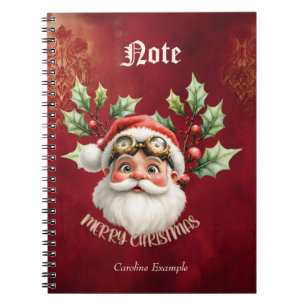 Een grillige steampunk Kerstman Notitieboek