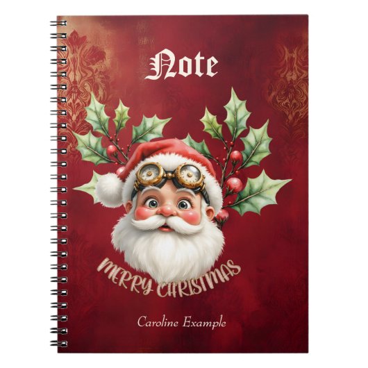 Een grillige steampunk Kerstman Notitieboek (Voorkant)
