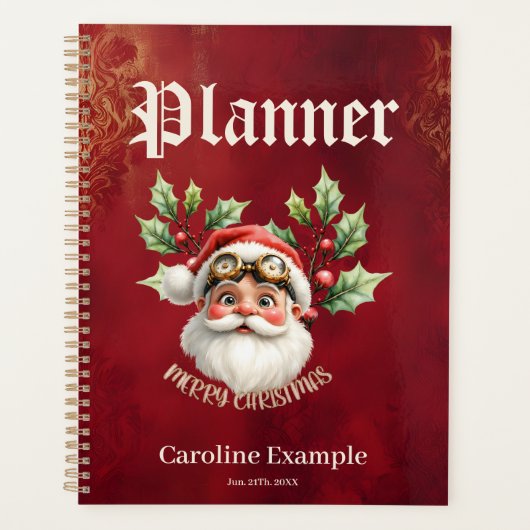 Een grillige steampunk Kerstman Planner (Voorkant)