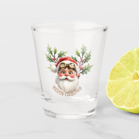 Een grillige steampunk Kerstman Shot Glas (Voorkant)