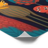 Een grillige stijl stripfiguren poster (Hoek)