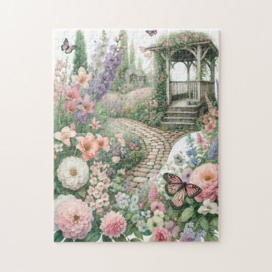 Een grillige tuinpuzzel legpuzzel (Verticaal)