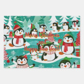 Een grillige winterscène kenmerkt een levendig dor inpakpapier vel (Voorkant 3)