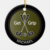 Een grip Golf Keramisch Ornament (Voorkant)