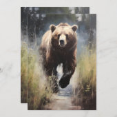 Een Grizzly Beer jacht langs de Creek Feestdagenkaart (Voorkant / Achterkant)