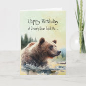 Een grizzly Beer Persoonlijkheid Verjaardag Fun An Kaart (Voorkant)