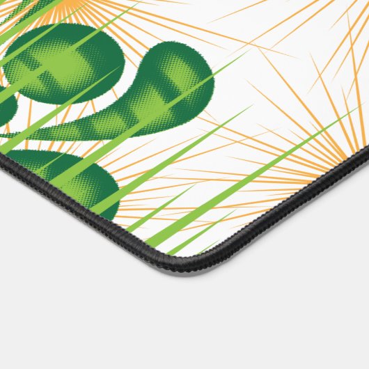 Een groen en goud artistiek patroon met een boom bureaumat (Hoek)