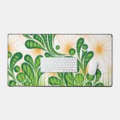 Een groen en goud artistiek patroon met een boom bureaumat (Keyboard & Muis)
