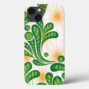 Een groen en goud artistiek patroon met een boom Case-Mate iPhone case