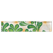 Een groen en goud artistiek patroon met een boom naambordje (Voorkant)