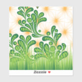 Een groen en goud artistiek patroon met een boom sticker (Vel)