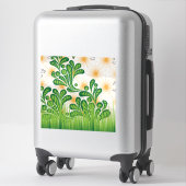 Een groen en goud artistiek patroon met een boom sticker (Koffer)