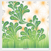 Een groen en goud artistiek patroon met een boom sticker (Vel)