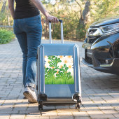 Een groen en goud artistiek patroon met een boom sticker (Koffer Insitu)