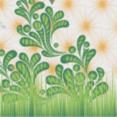 Een groen en goud artistiek patroon met een boom sticker (Voorkant)