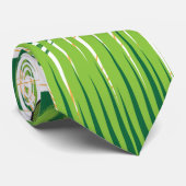 Een groen en goud artistiek patroon met een boom stropdas (Opgerold)