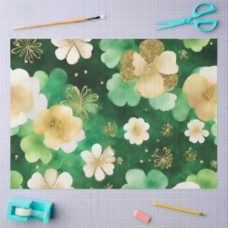 Een groen en goud St. Patrick-serie ontwerp #7 Tissuepapier
