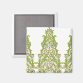 Een groen en wit behang met  design magneet (Voorkant / Achterkant)