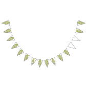 Een groen en wit behang met design vlaggetjes (Alle)