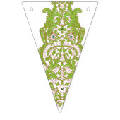 Een groen en wit behang met  design vlaggetjes (Derde vlag)