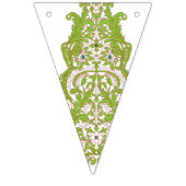 Een groen en wit behang met  design vlaggetjes (Tweede vlag)