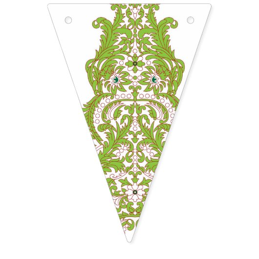 Een groen en wit behang met design vlaggetjes (Tweede vlag)