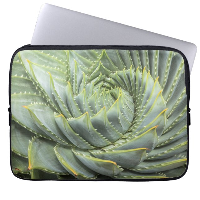 Een groen en wit succes laptop sleeve (Voorkant)